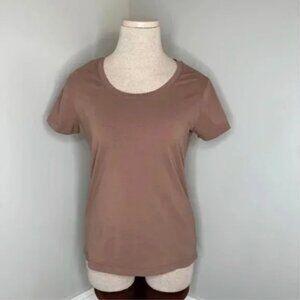Escalier Women's Brown Crew Neck Short Sleeve Tee Size Large
